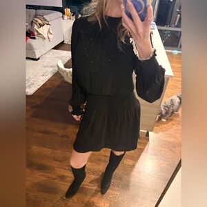 White House Black Market Black Long Sleeve Dress